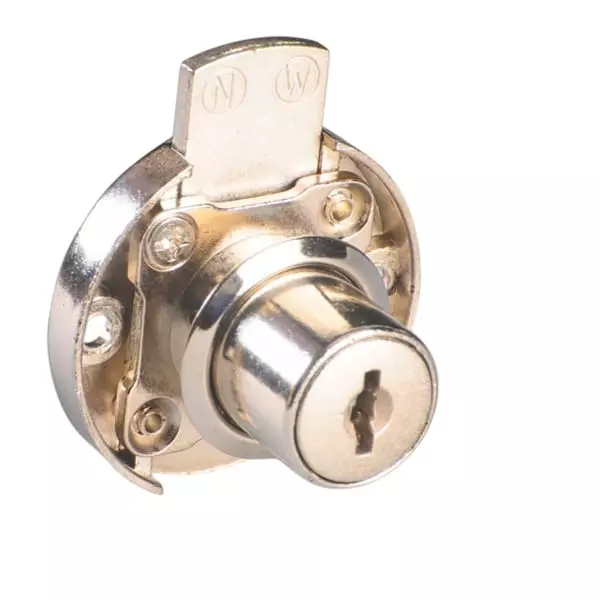 Ebco Secutek Multipurpose Lock Round Straight with Receiver Plate Nickel Plated Finish and 20 mm Cutout, MPL1-2W-22