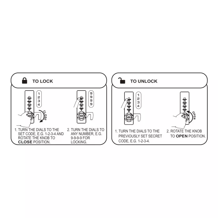 Ebco 4 Digit Combination Lock Wood Type Vertical Anthracite Finish for 16-20 mm Door Thickness, P-CLWV418-R-AT