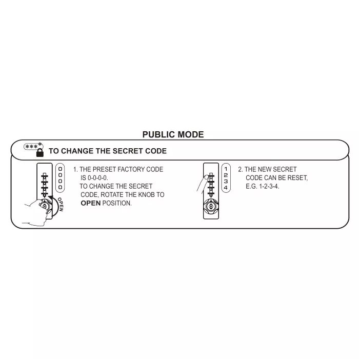 Ebco 4 Digit Combination Lock Wood Type Vertical Anthracite Finish for 16-20 mm Door Thickness, P-CLWV418-R-AT