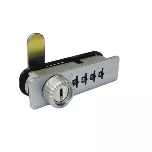 Ebco 4 Digit Combination Lock Zinc Wood Nickel Plated Finish for 16-20 mm Door Thickness, P-CLZW-20L