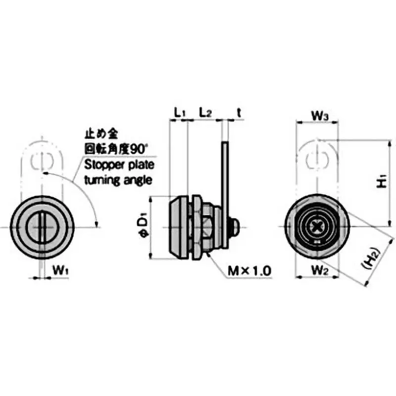 TAKIGEN Screwdriver Lock Zinc Alloy Chrome Plating with Lock Mechanism, C-286-1