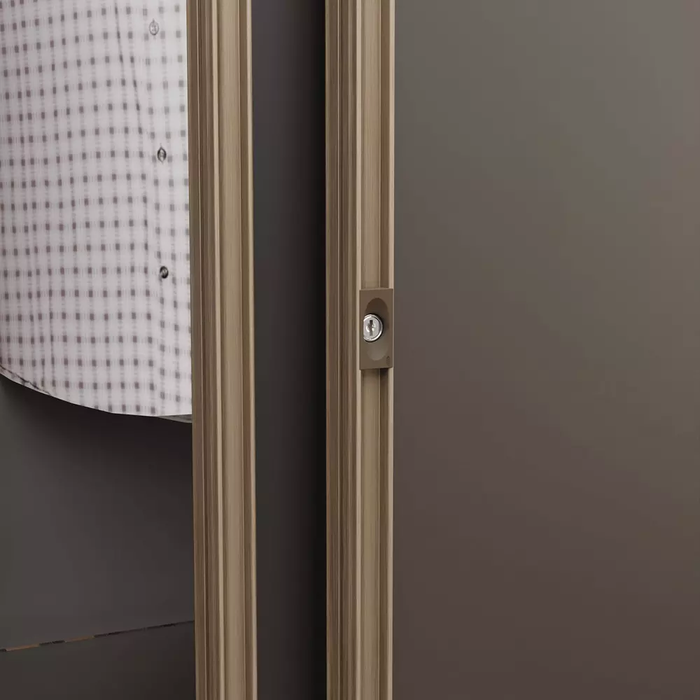 Ebco Premium Walk In Sliding Push Lock Aluminium Champagne Gold Finish and 50 x 24 mm Size, P-WSPL-AL