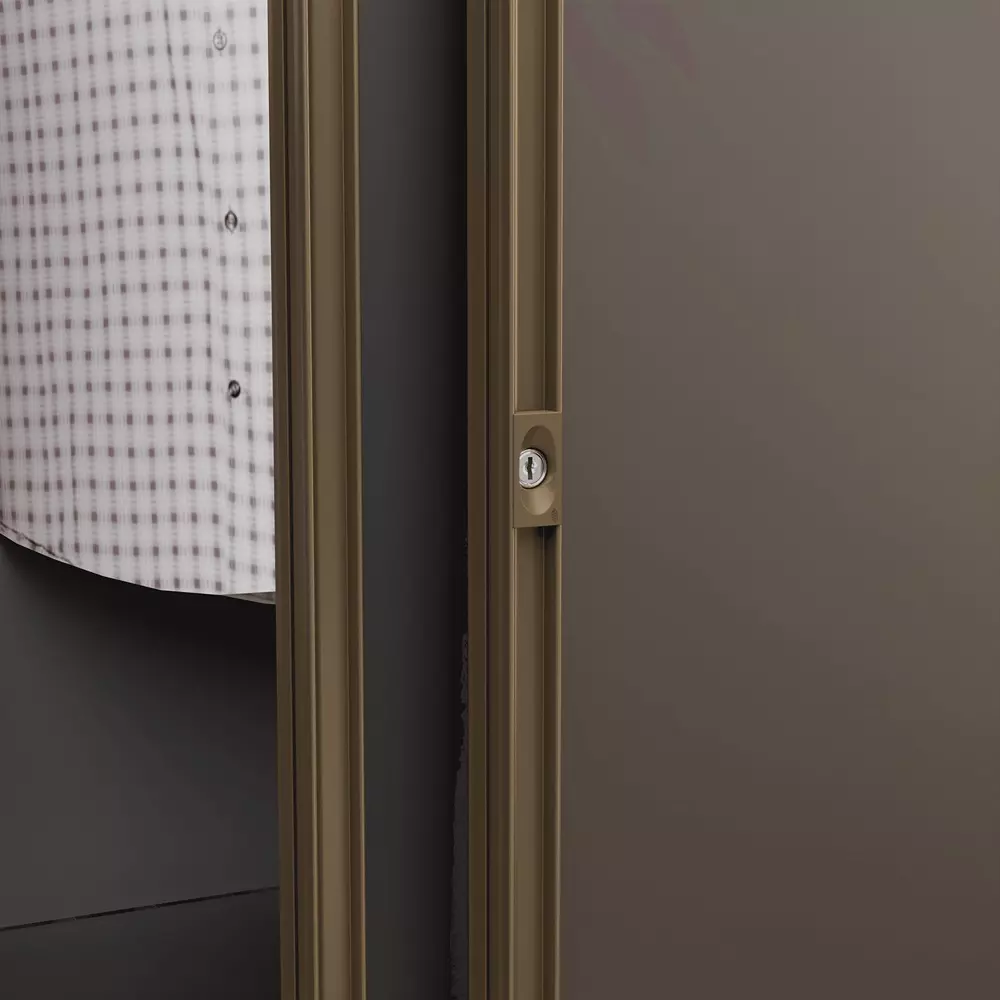 Ebco Premium Walk In Sliding Push Lock Aluminium Brushed Gold Finish and 50 x 24 mm Size, P-WSPL-AL