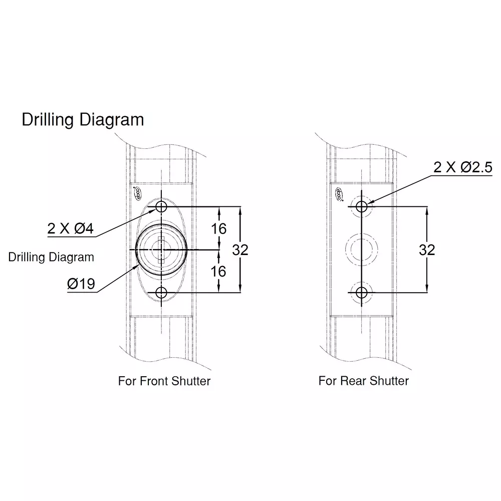 Ebco Premium Walk In Sliding Push Lock Aluminium Brushed Gold Finish and 50 x 24 mm Size, P-WSPL-AL