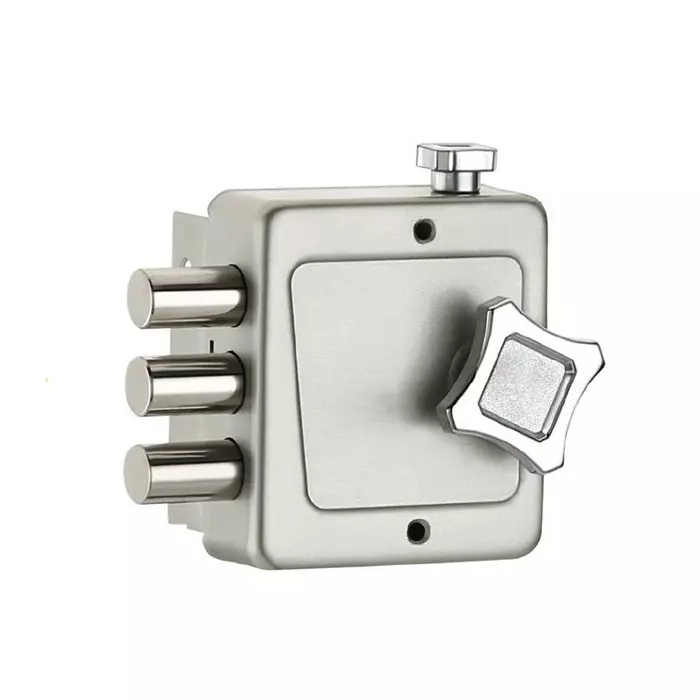 Contesa Dead Lock Silver Finish Metal Body Manual Operated for Residential Security Doors, DL003SS