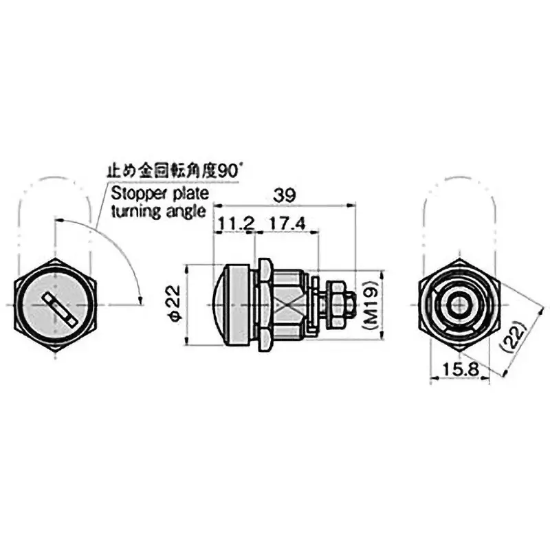 TAKIGEN Destruction Prevention Personal Coin Lock Chrome Plating, C-288-SD Different Key