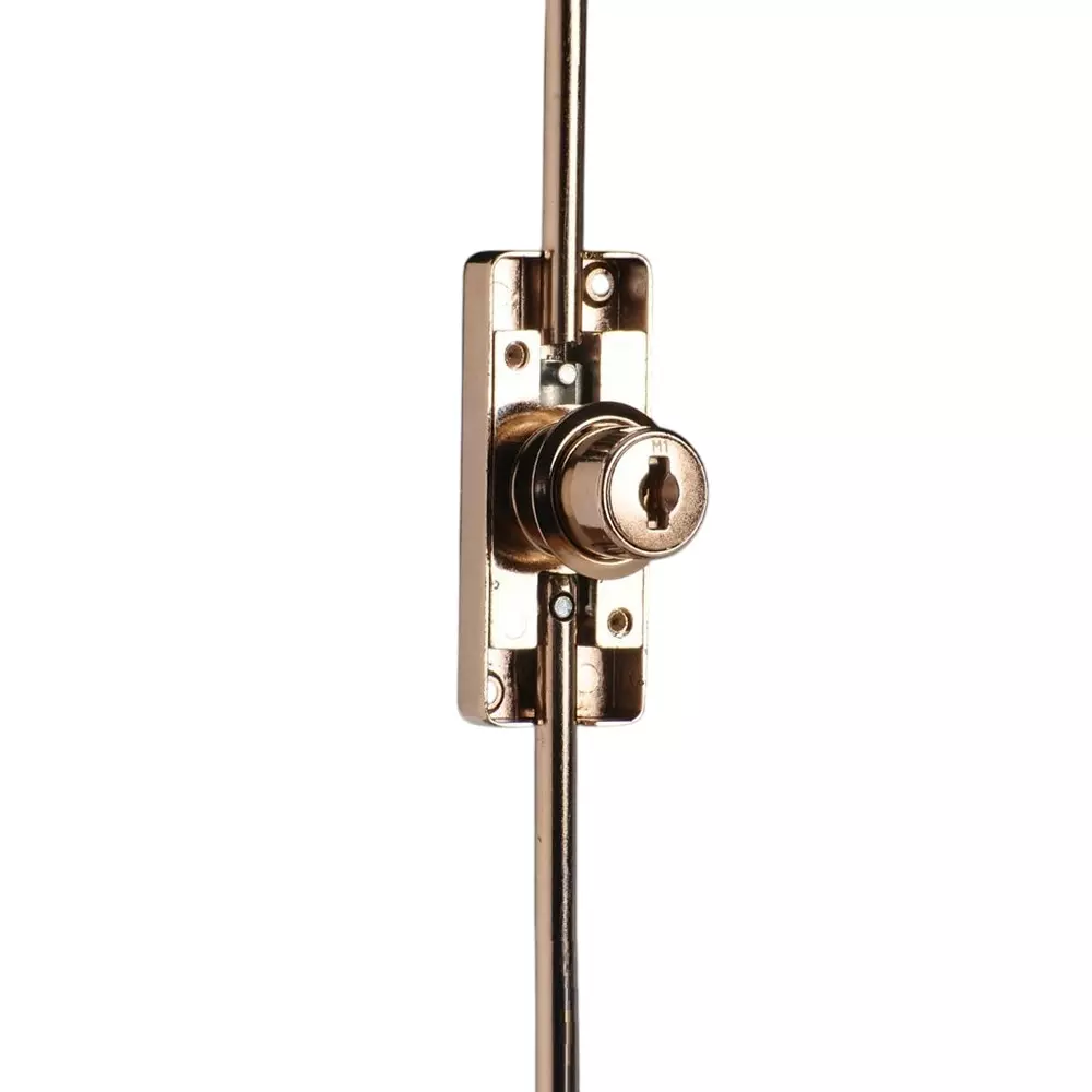 Ebco Premium Wardrobe Lock 2 Point Inset 32 mm Nickel Plated Finish and 19 mm Cutout, P-WL2-32-I