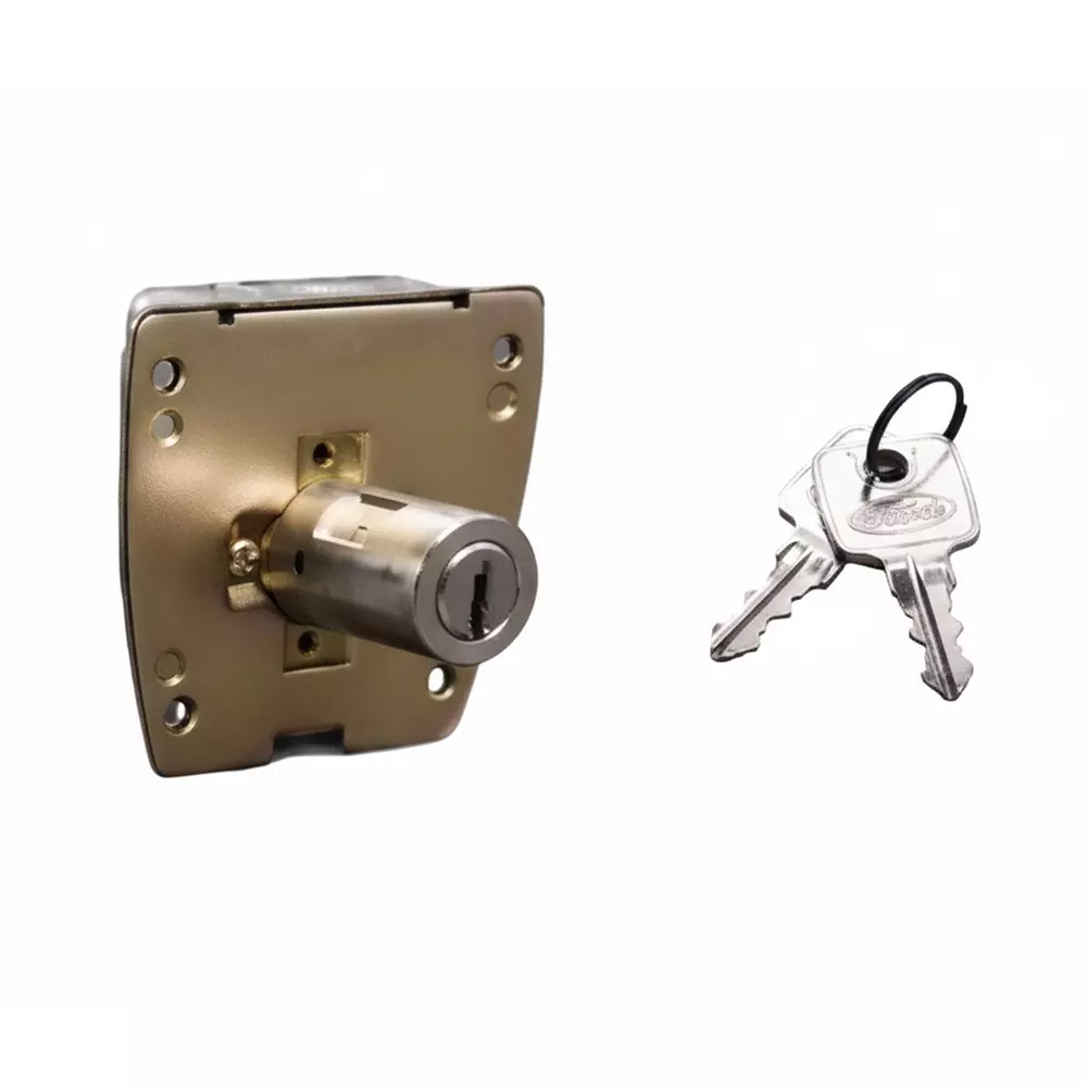 Ebco Securite Cupboard Lock with Brass Key Brushed Steel Finish and Size 29 mm, P-SRC-29B