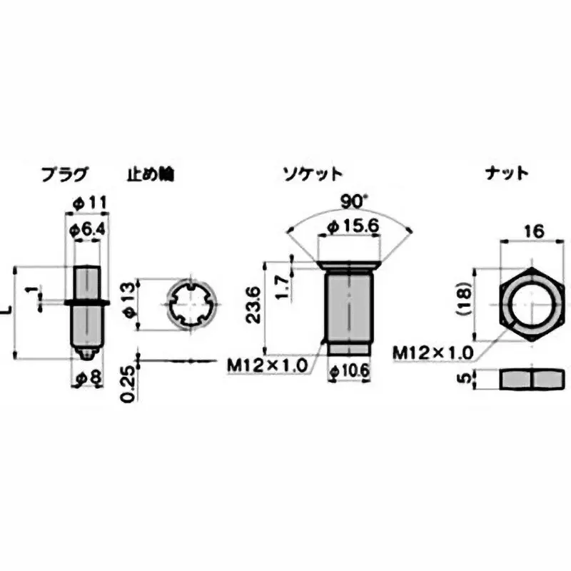 TAKIGEN Cam Lock Fastener Polyacetal 6 g, CP-536-3-1