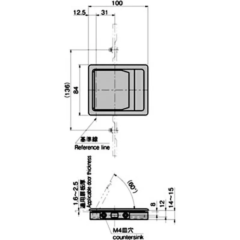 TAKIGEN Stainless Steel Thin Flat Latch Lock, C-1402-FL (main unit only)