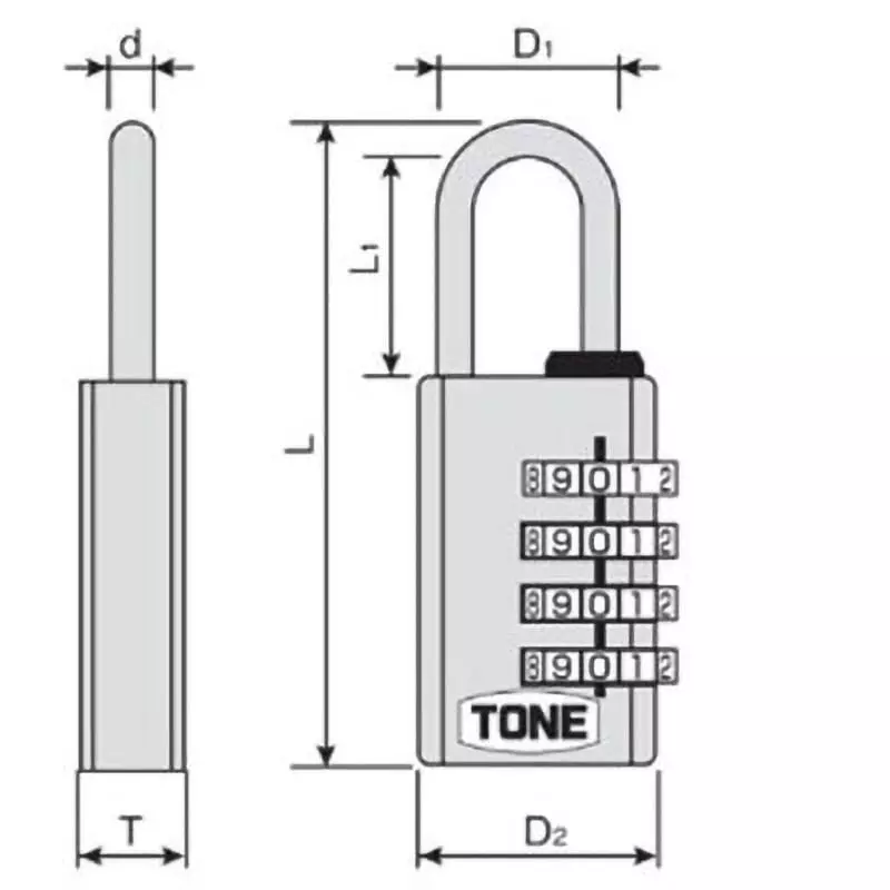 TONE Dial Lock 61 mm Length, DLK04