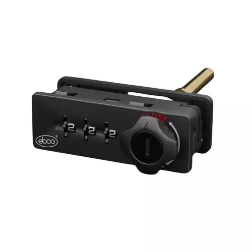 Ebco 3 Digit Combination Lock Pedestal Type Right Black Finish for 16-20 mm Door Thickness, P-CLP3-18R-BL