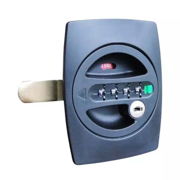 Ebco 4 Digit Combination Lock Black Finish and 65x93.5 mm Cutout for Steel Cupboard, P-CLSC-4