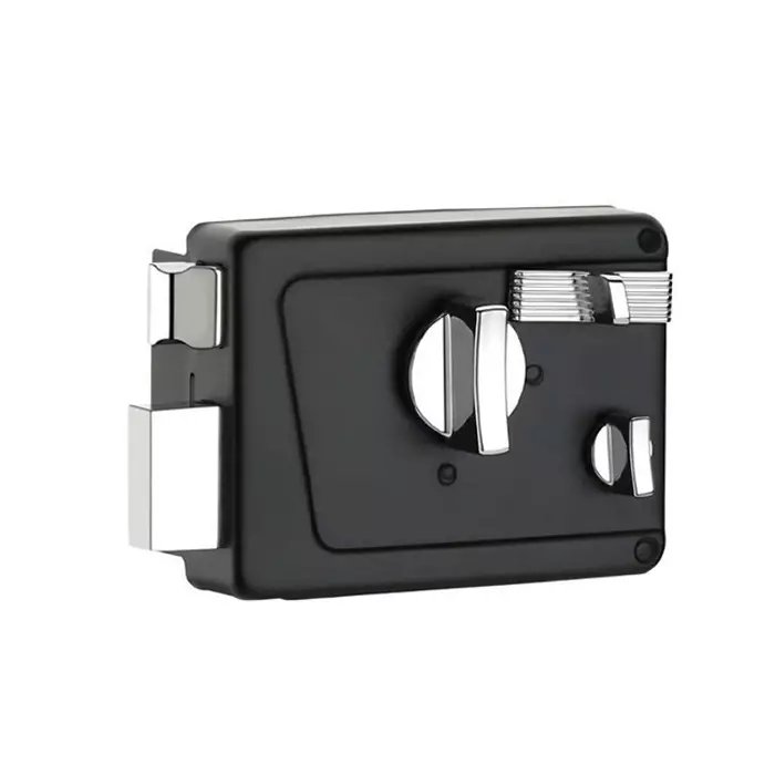 Contesa Night Latch Lock Z Black Finish Metal Body Manual Operated for Residential Security Doors, NL002ZB