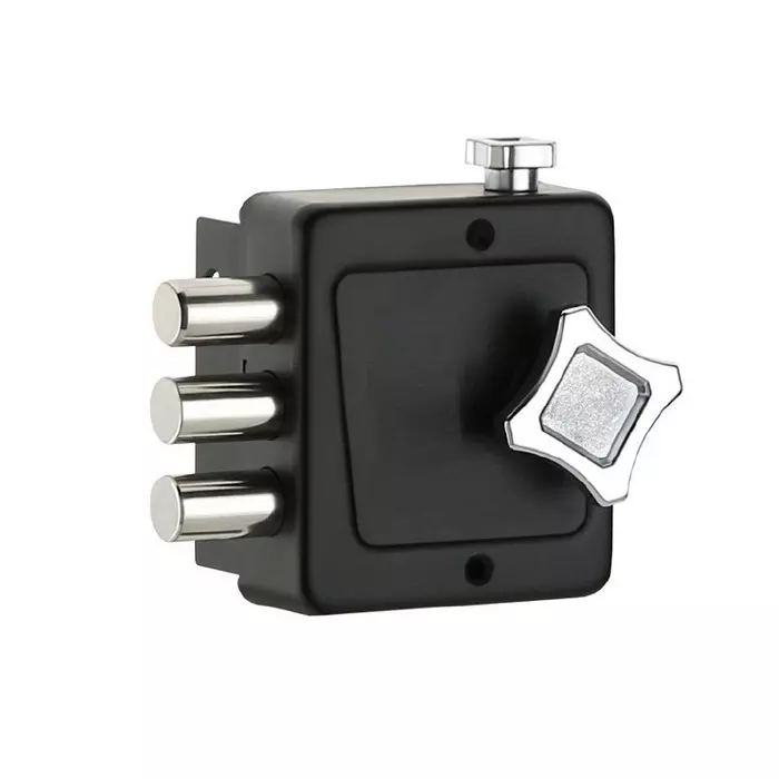 Contesa Dead Lock Z Black Finish Metal Body Manual Operated for Residential Security Doors, DL003ZB