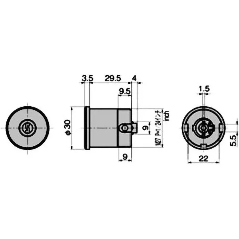 TAKIGEN Bias Type Cylinder Lock, C-375-V W/3 #37500V