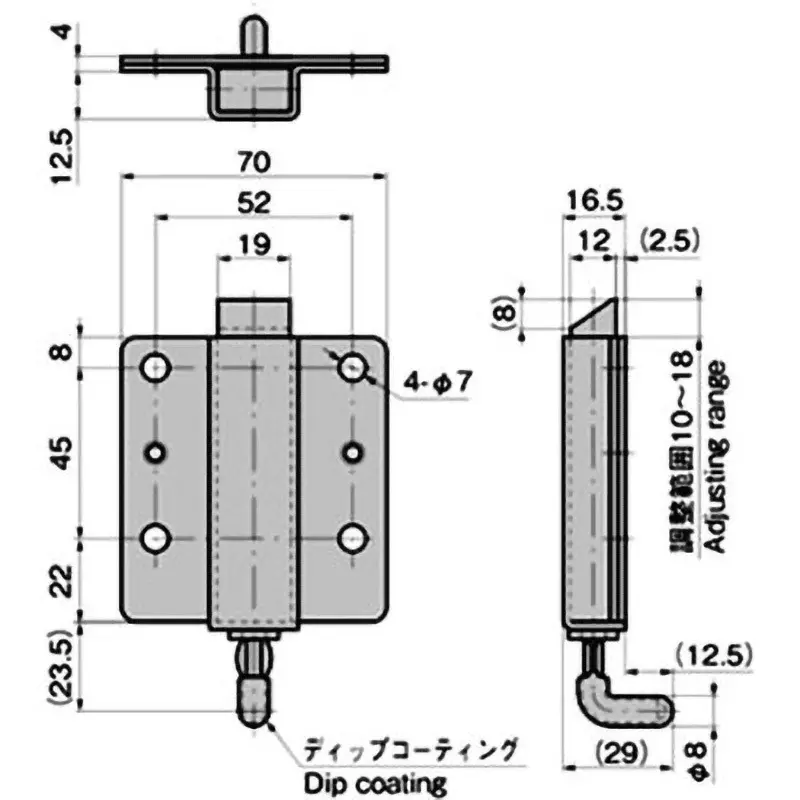 TAKIGEN Latch Lock for Stainless Steel Rod, C-1625-6