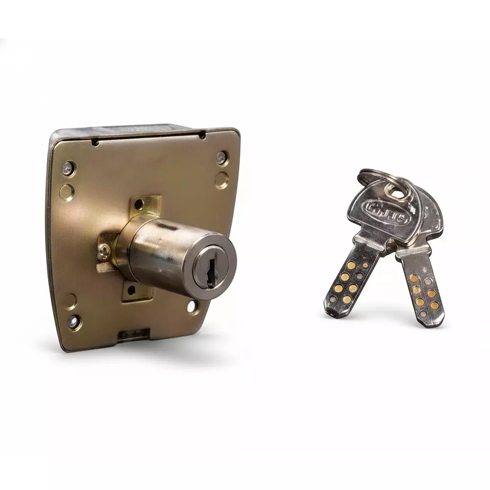 Ebco Securite Cupboard Lock with Dimple Keys Brushed Steel Finish and Size 25 mm, P-SRC-25D