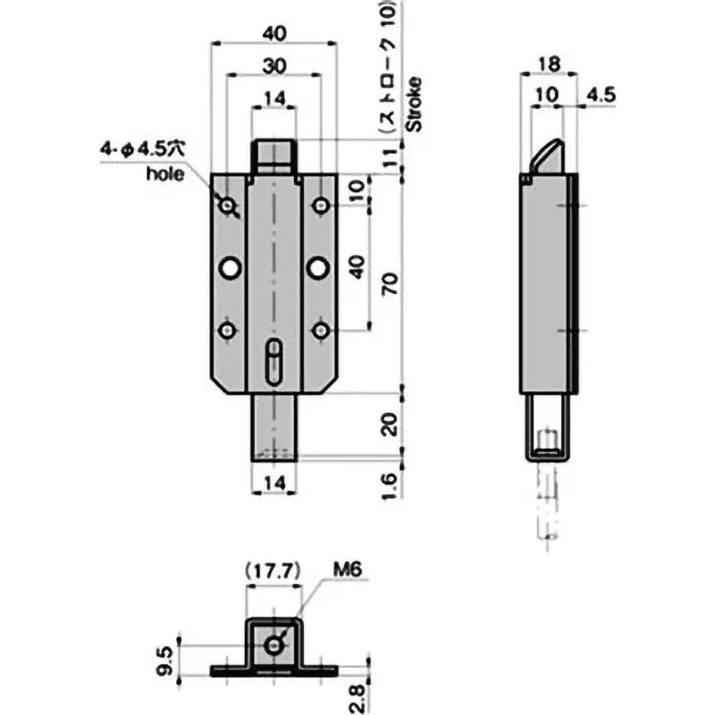 TAKIGEN Latch Lock Zinc Plating Chromate Treatment for Rod, C-58