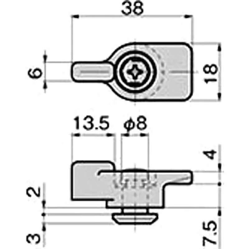 TAKIGEN Thin Panel Lock Polyacetal Upto 2 mm Panel Thickness, CP-645-2