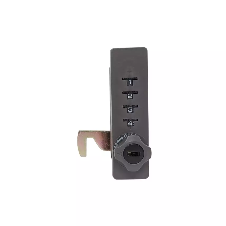 Ebco 4 Digit Combination Lock Wood Type Vertical Anthracite Finish for 16-20 mm Door Thickness, P-CLWV418-L-AT