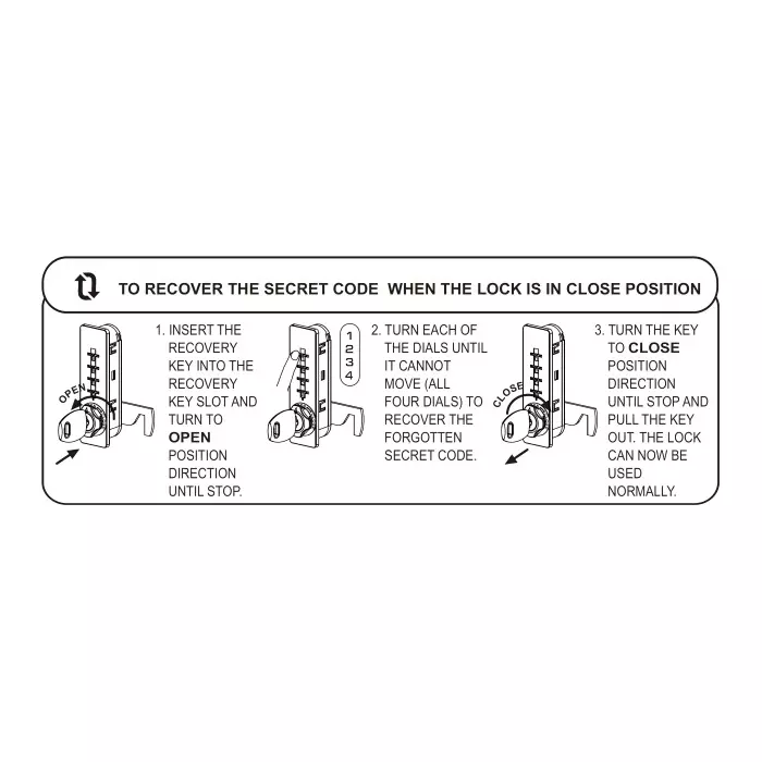 Ebco 4 Digit Combination Lock Wood Type Vertical Anthracite Finish for 16-20 mm Door Thickness, P-CLWV418-L-AT