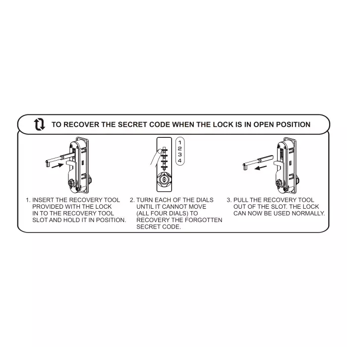 Ebco 4 Digit Combination Lock Wood Type Vertical Anthracite Finish for 16-20 mm Door Thickness, P-CLWV418-L-AT