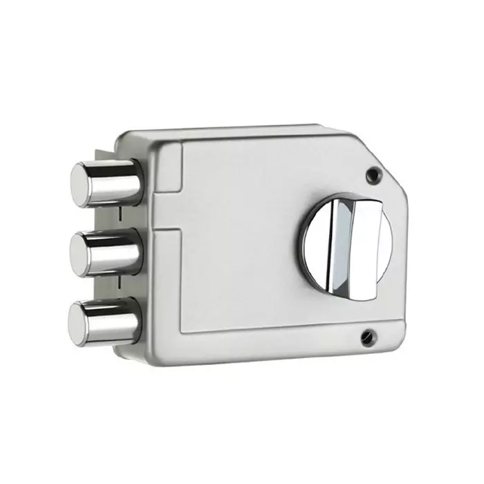 Contesa Tribolt Lock Silver Finish Metal Body Manual Operated for Residential Security Doors, PTB005SS