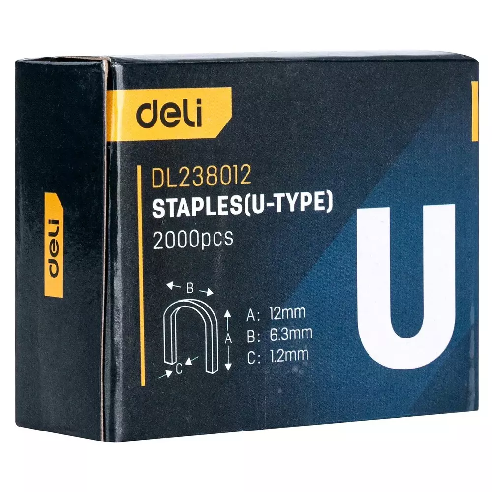 DELI U Nail 12 mm Length, 1.2 mm Width, 6.3 mm Head, EDL238012