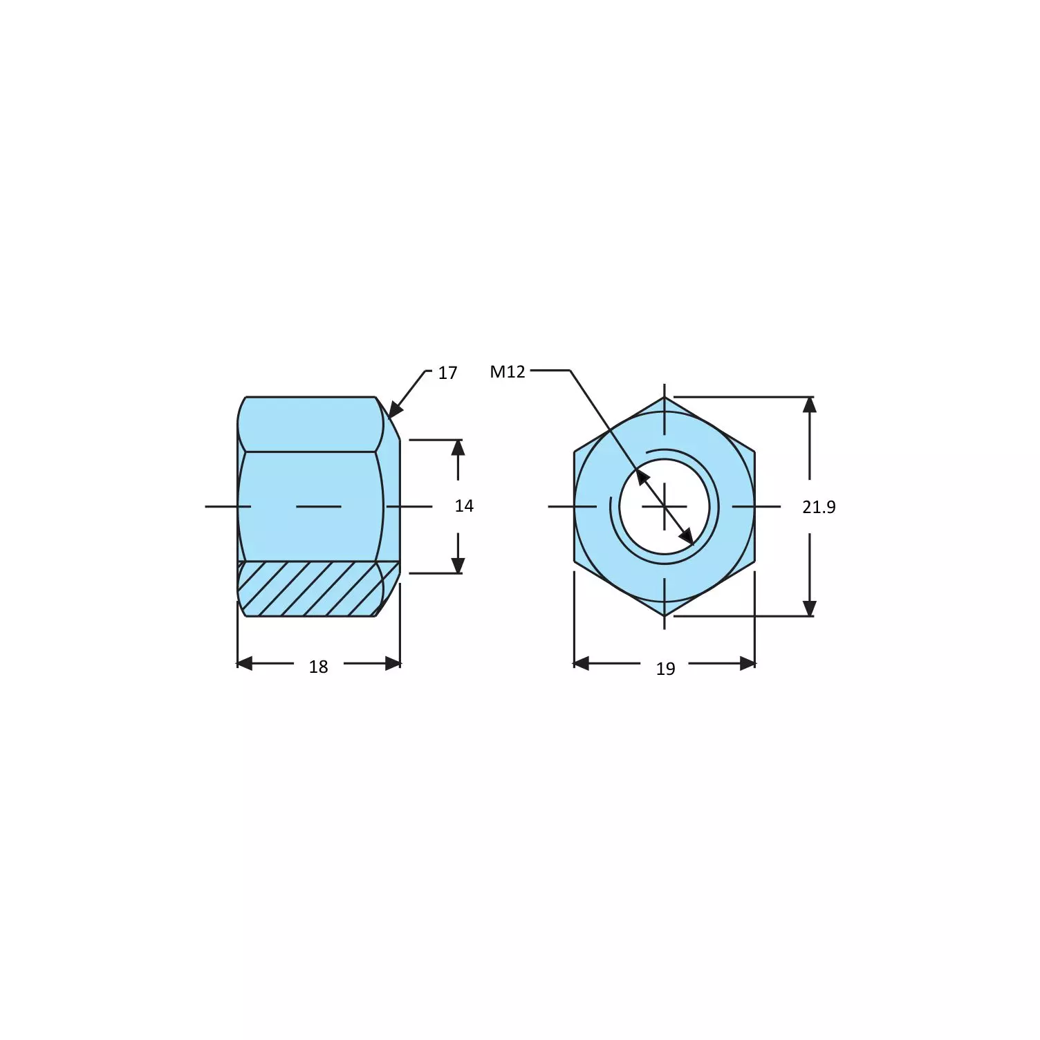 STEEL-SMITH Fixture Hex Nuts FXN-12180