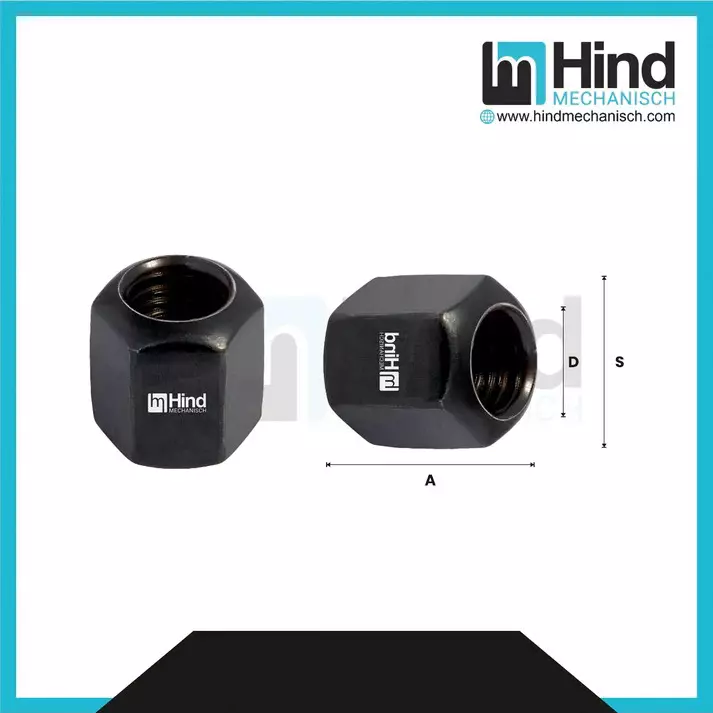 HINDMECHANISCH M24 Carbon Steel Hex Nut, HM-HN24 (Pack of 10)