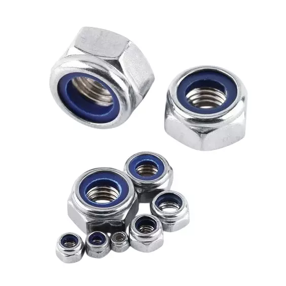 GENERIC 12 mm Hex Lock Nuts Stainless Steel Nylon Collar (Pack of 50 Pcs)