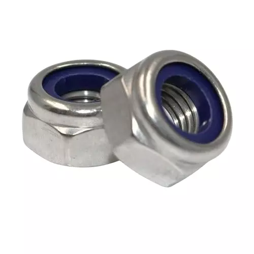 GENERIC 12 mm Hex Lock Nuts Stainless Steel Nylon Collar (Pack of 50 Pcs)