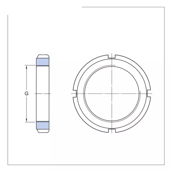 JMC Round Steel Lock Nut Tr340x5 Thread, HM68
