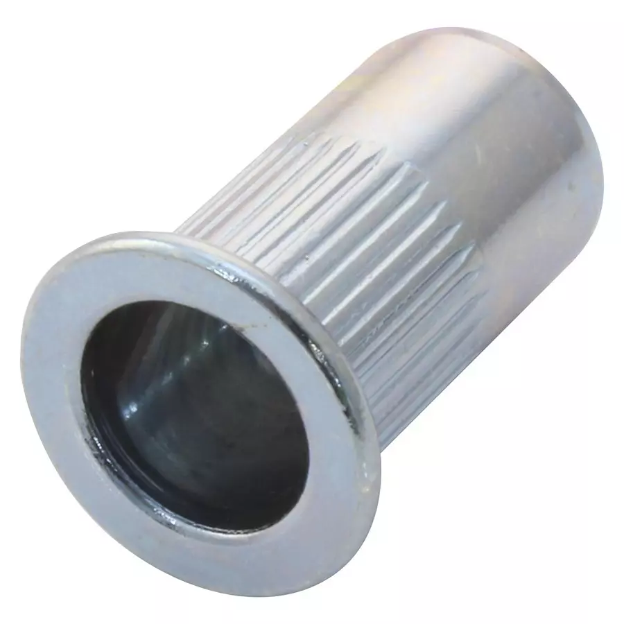 TR FASTENINGS RIVET NUT, STEEL, ELECTRO ZINC/CR3, M4, W/M4SHORT/FLG/OE/ST/KG (Pack of 100 Pcs)