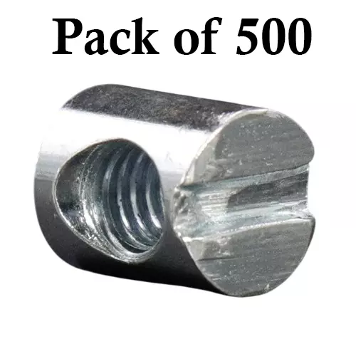 Ebco Barrel Nut Zinc White Finish, Size M6 x 12 mm for Assembling Furniture, BN612-I (Pack of 500)