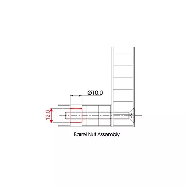 Ebco Barrel Nut Zinc White Finish, Size M6 x 12 mm for Assembling Furniture, BN612-I (Pack of 500)