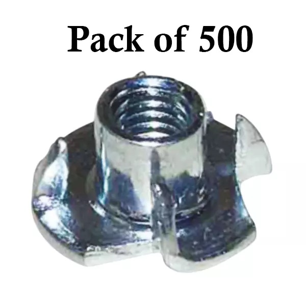 Ebco Cross Nut Zinc White Finish, Size M6 x 10 mm for Joining Furniture, CN610-I (Pack of 500)