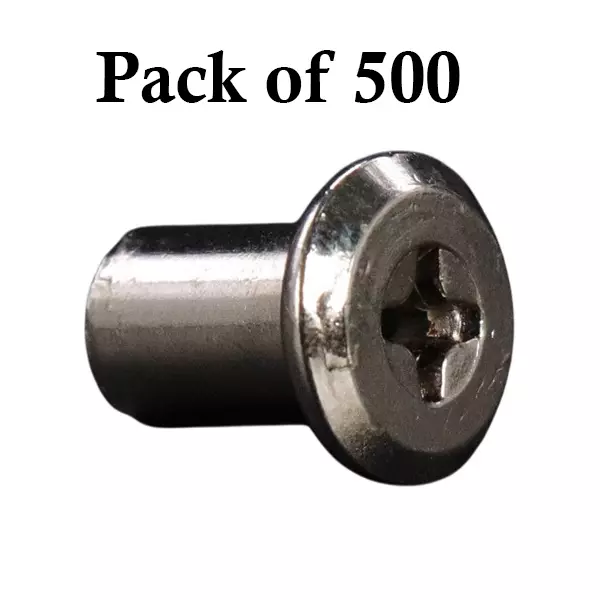 Ebco Sleeve Nut Nickel Plated Finish, Size M6 x Ø 8 mm x 11 mm for Assembling Furniture, SN-611-8 (Pack of 500)