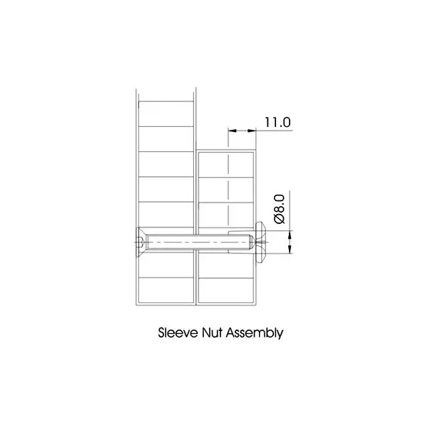 Ebco Sleeve Nut Nickel Plated Finish, Size M6 x Ø 8 mm x 11 mm for Assembling Furniture, SN-611-8 (Pack of 500)