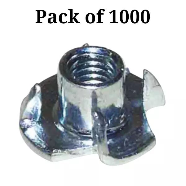 Ebco Cross Nut Zinc White Finish, Size M10 x 13 mm for Joining Furniture, CN1013-I (Pack of 100)