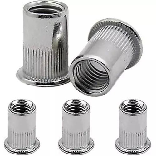 GENERIC M12 Blind Rivet Nut Insert Carbon Steel for Elevators Automobile Switches (Pack of 100 Pcs)