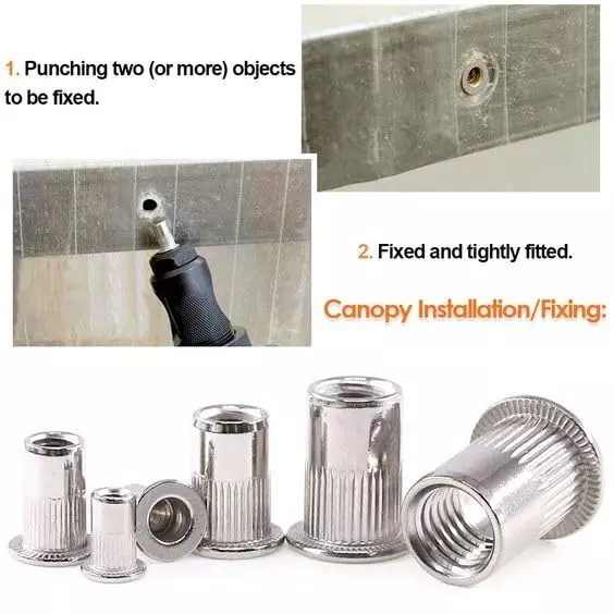 GENERIC M6 Blind Rivet Nut Insert Carbon Steel for Elevators Automobile Switches (Pack of 50 Pcs)