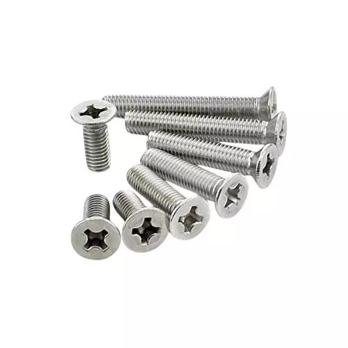 GENERIC Full Thread CSK Phillips Head Screw M3x6 mm Carbon Steel (Pack of 100 Pcs)