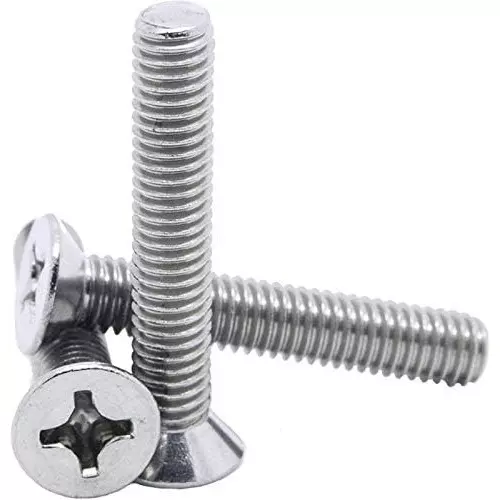 GENERIC Full Thread CSK Phillips Head Screw M3x6 mm Carbon Steel (Pack of 75 Pcs)