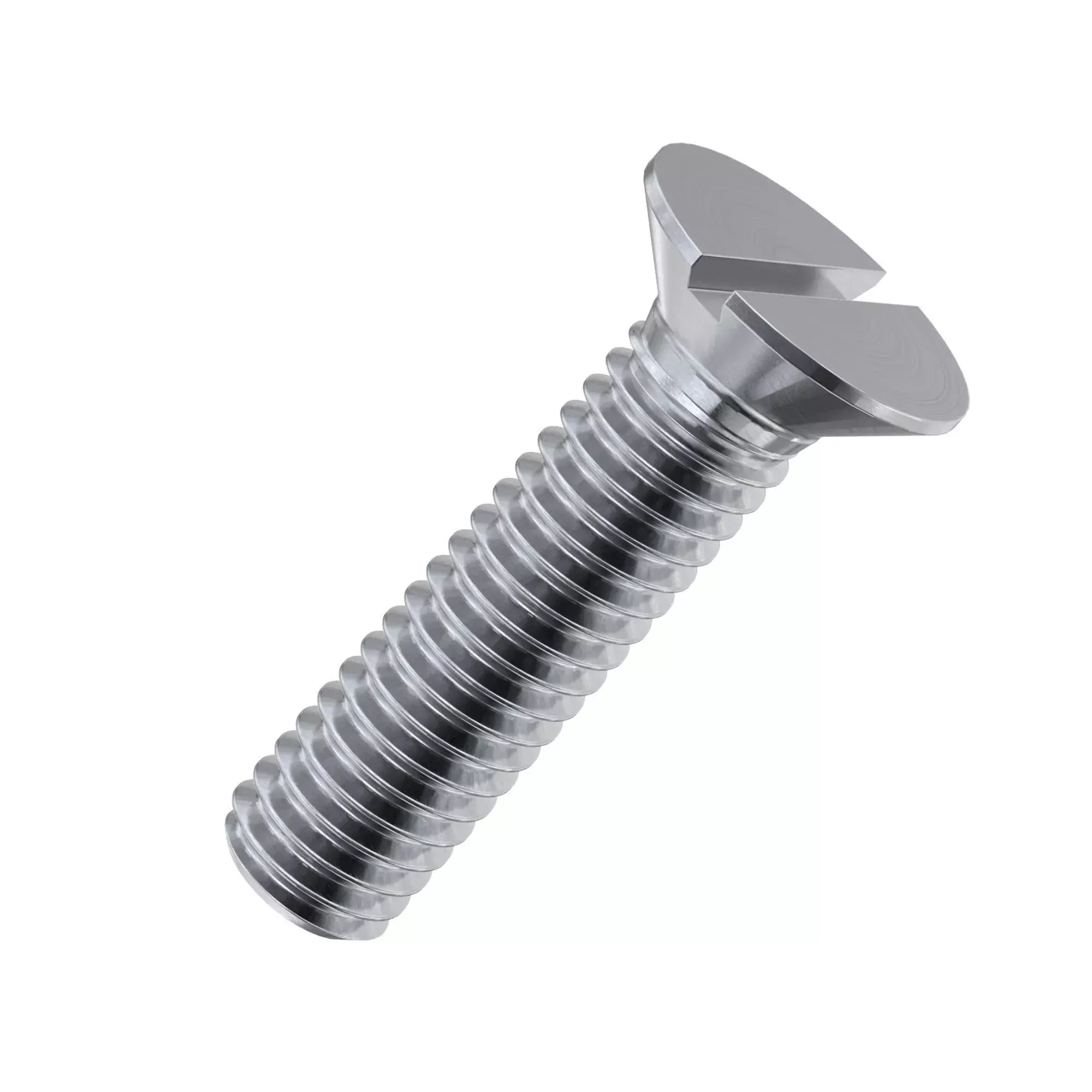 Tanish Enterprises Stainless Steel Countersunk (CSK) SLotted Machine Screw SS 202 Grade BSW Thread 1/2 inch (12.7 mm) Diameter x 2 inch (50.8 mm) Length (Pack of 100)
