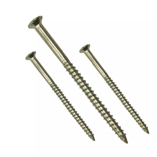 #2 X 3/8" Flat Head Slotted Wood Screws – Steel Zinc Plated (Sold In Qty)