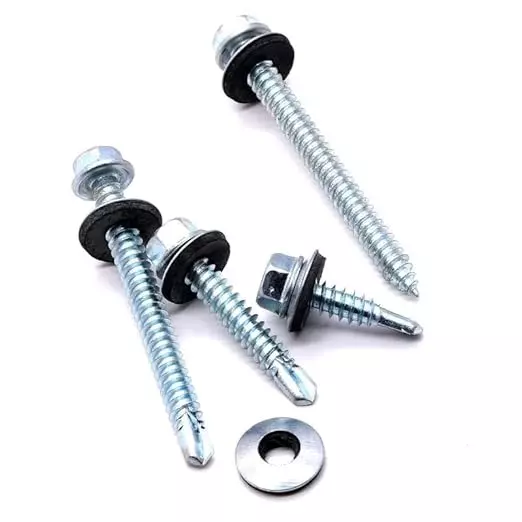 GENERIC Hex Head Self Drilling Screw With Washer Size 5.5x25 mm for Fastening Purpose (Pack of 200)