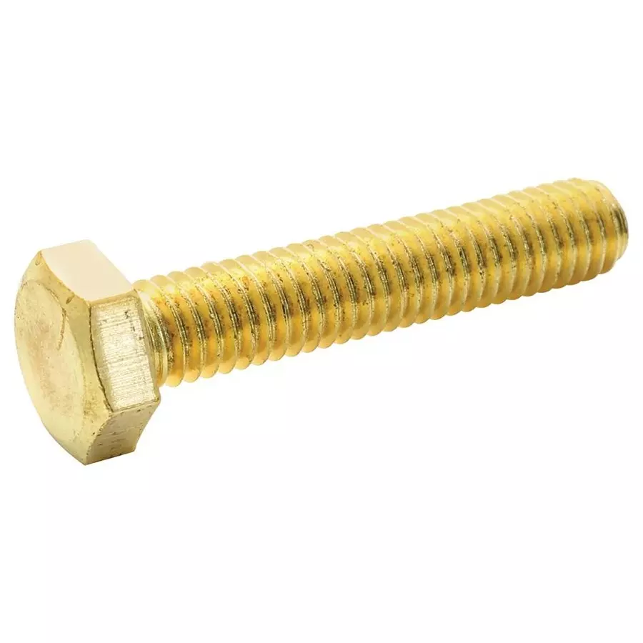 TR FASTENINGS HEX HEAD SCREW, BRASS, M6, PK100, M630HHBRSCS100- (Pack of 100 Pcs)