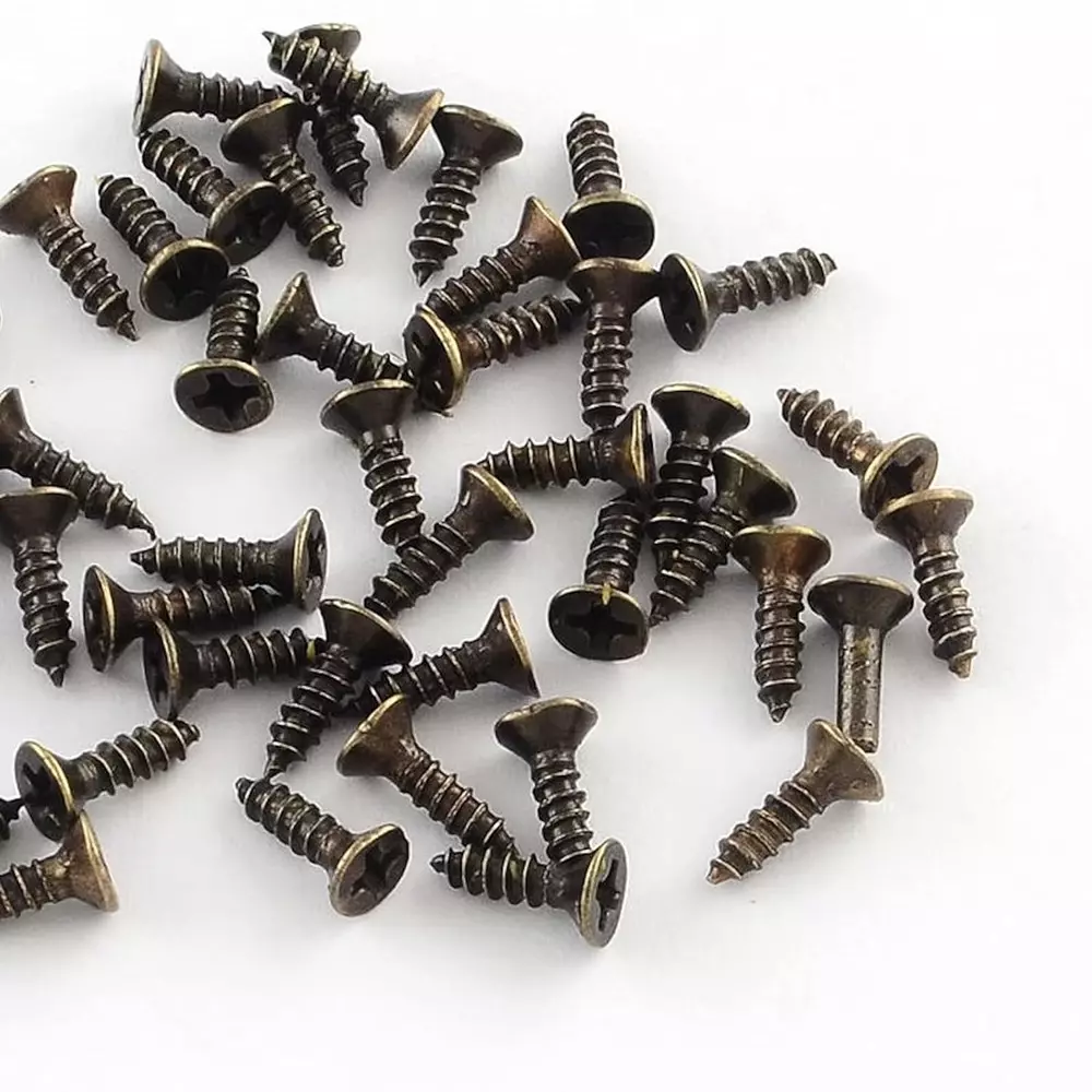 MED BUDDY Phillip Head Self Tapping Screws 2x8 mm Bronze Chrome Finish (Pack of 500 Pcs)